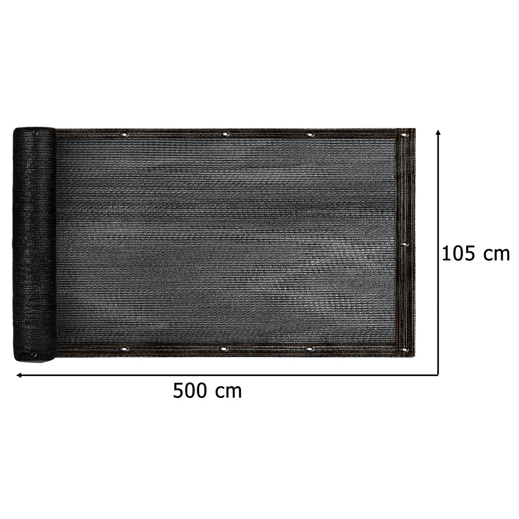 Balkonoverdækning LUARO maskeringsmåtte skyggenet til balkonterrasse 150g/m2 105x500cm UV