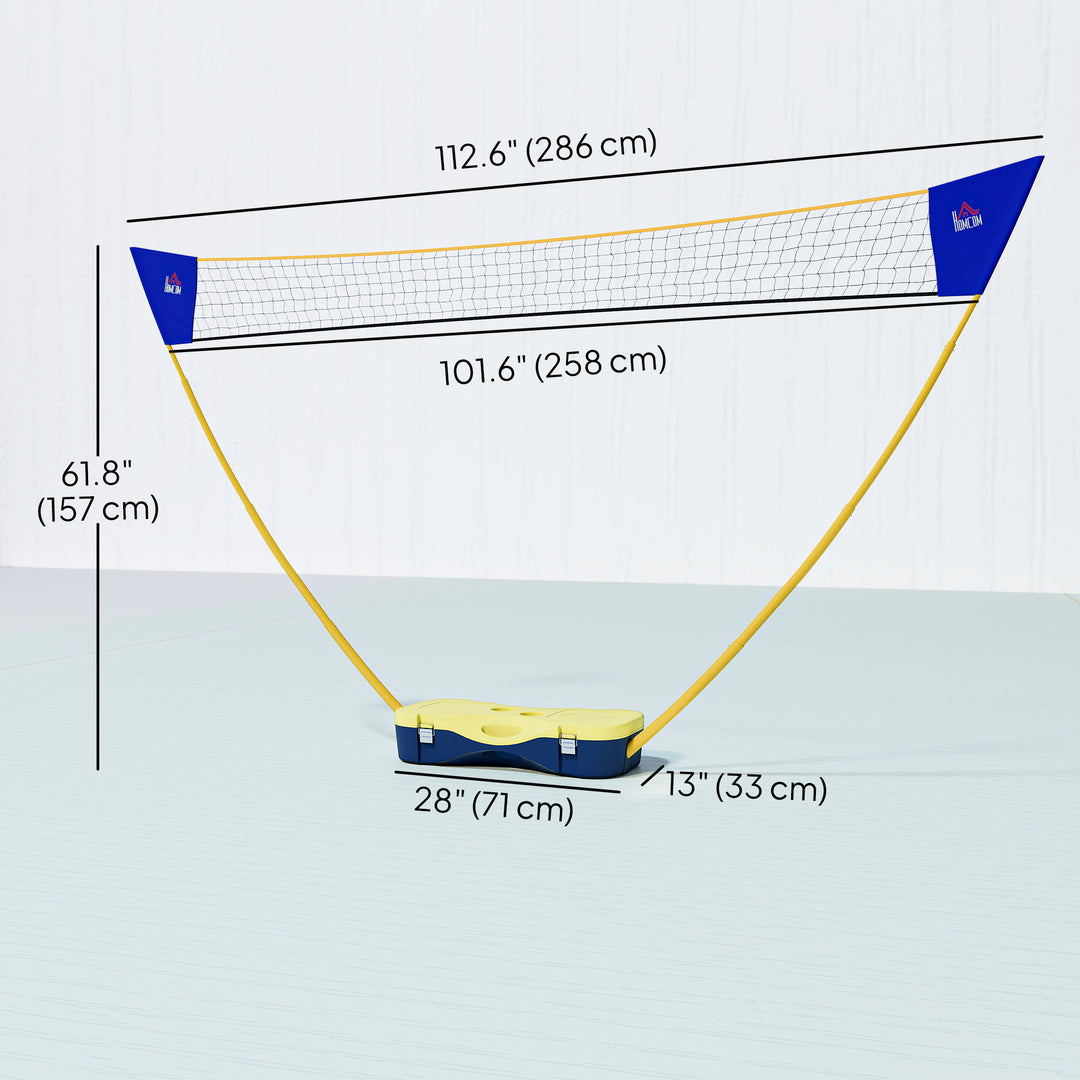 Bærbart Badmintonnetsæt med 9,5x5 fod net, foldbart badmintonnet med 2 fjerbolde, 2 badmintonketchere og 1 kuffert, til indendørs udendørs, strand, baghave