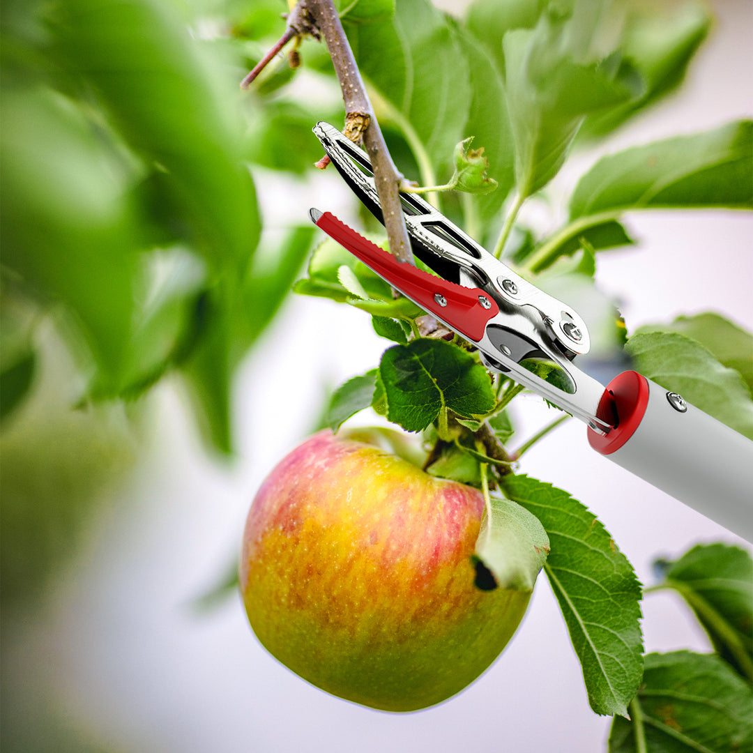 1,8 M træsaks, beskæresaks til klipning, havebeskæresaks med aluminiumshåndtag, havesaks med langt håndtag, rød
