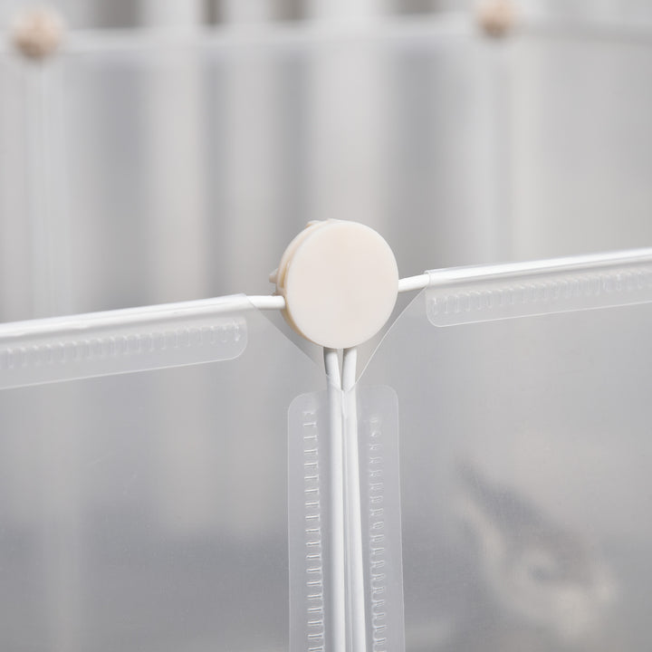 Udendørs legegård diy udendørs indhegning net afspærring små kæledyr legegård til indendørs 12 paneler hvid metal pp harpiks 105 x 105 x 45 cm