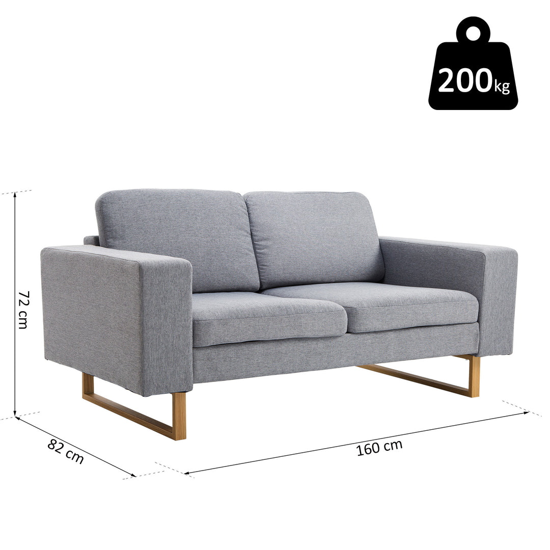 ® 2-Personers sofa stofsofa hjørnesofa polstret sofa siddemøbler armlæn træ lysegrå 145 x 82 x 78 cm