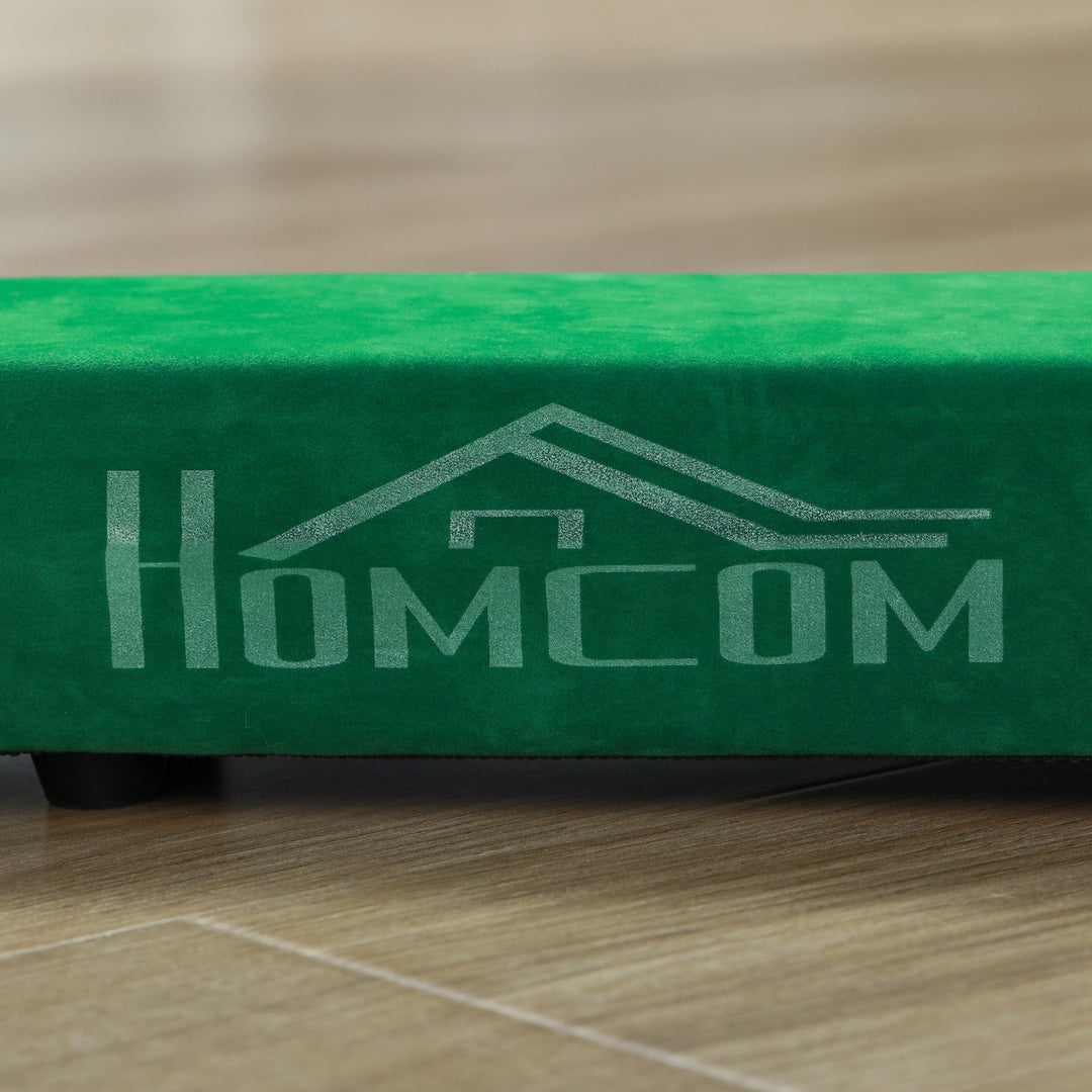 Sammenklappelig balancebom, skridsikker, ruskindsbetræk, robust træ, 210 x 10 x 6,5 cm, blå