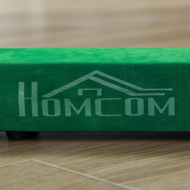 Sammenklappelig balancebom, skridsikker, ruskindsbetræk, robust træ, 210 x 10 x 6,5 cm, blå