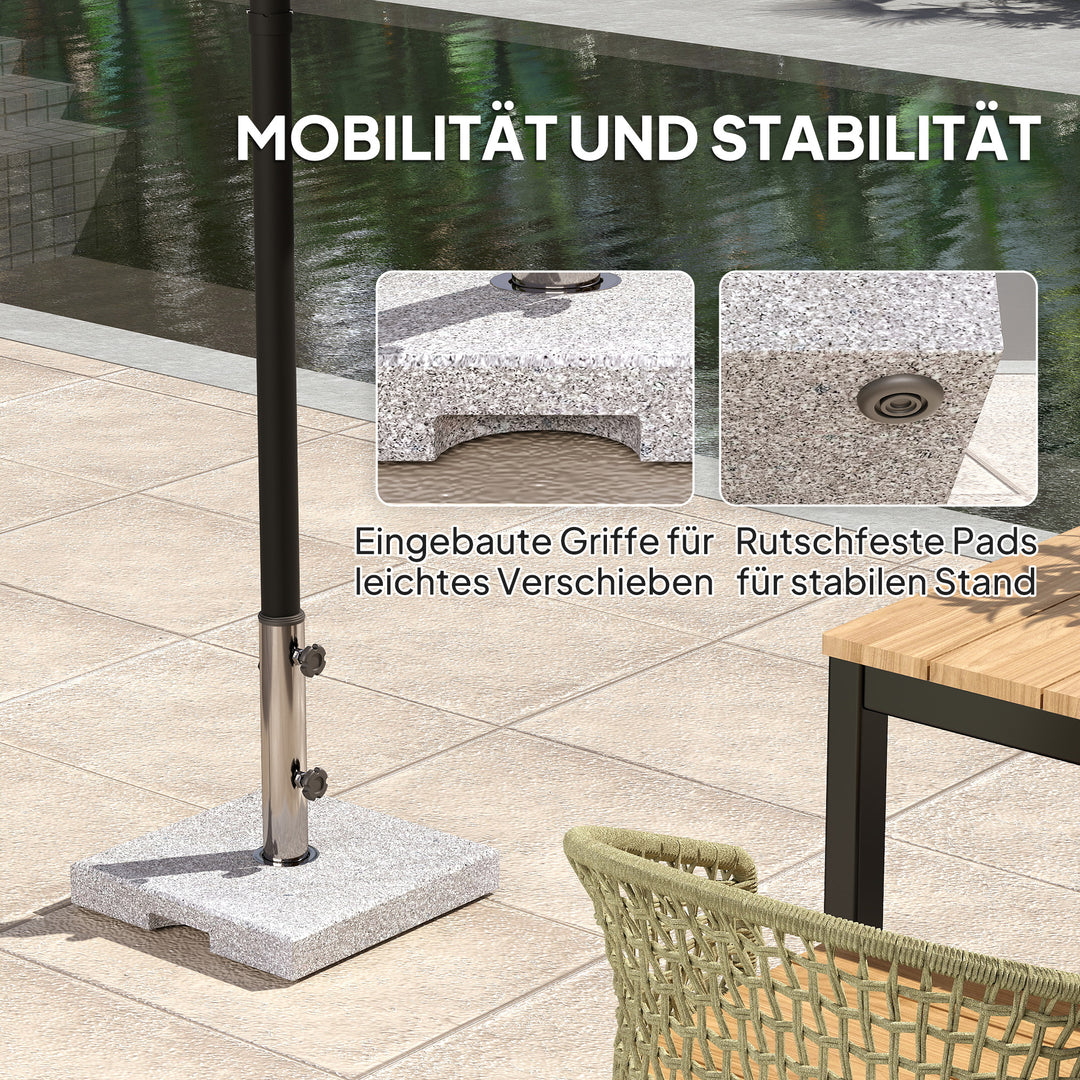 Granit parasolfod, 21 kg, firkantet parasolholder, parasolvægt til parasoller 32/38/48 mm