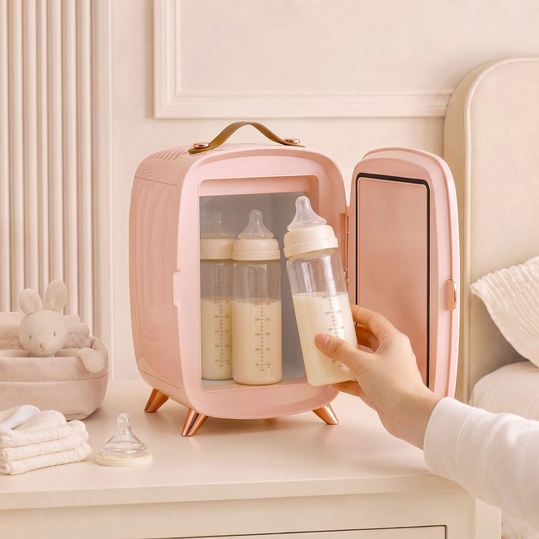 Minikøleskab 6 liter LED spejl kosmetikkøleskab pink