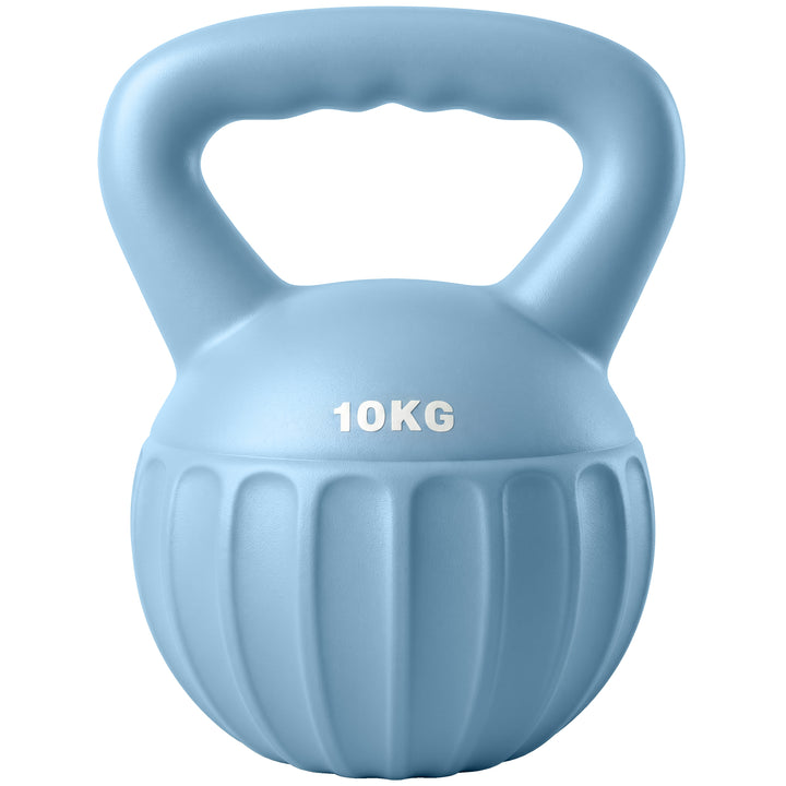 Kettlebell, 6 kg vægtstang fyldt med sand, til begyndere, styrketræning til hjemmebrug, 21 x 21 x 27 cm, blå
