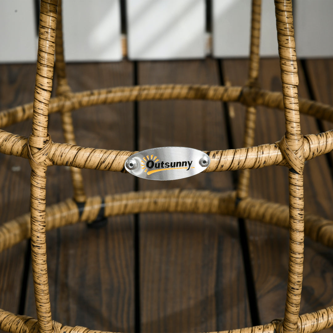 3-Delt vejrbestandigt bistrosæt med 1 sidebord og 2 stole, 62 cm x 65 cm x 78 cm, sand og mørkegrå