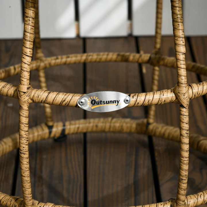 3-Delt vejrbestandigt bistrosæt med 1 sidebord og 2 stole, 62 cm x 65 cm x 78 cm, sand og mørkegrå