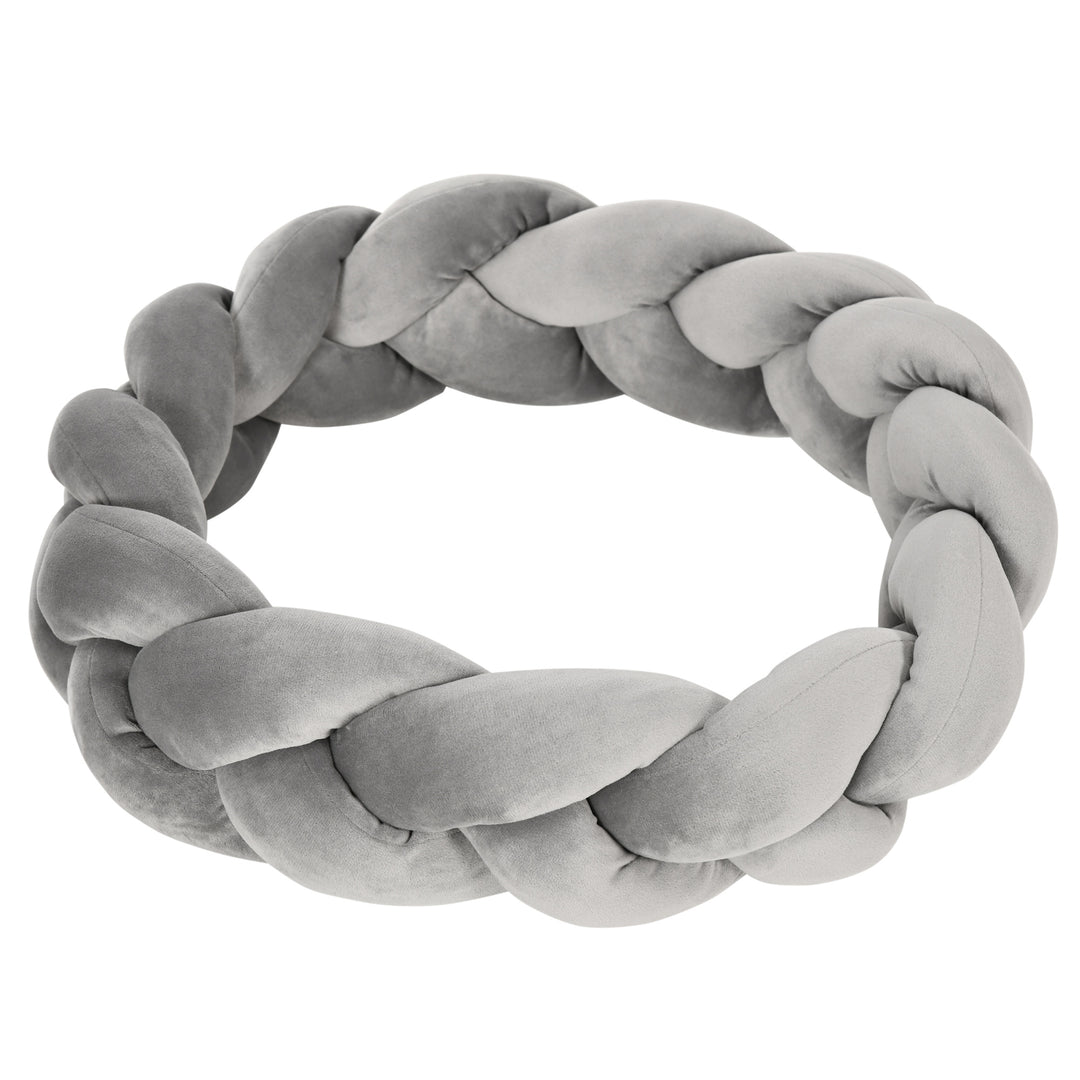 Kæledyrsseng med pude, katteseng, hundekurv, vaskbar, 55 cm x 55 cm x 14 cm, grå