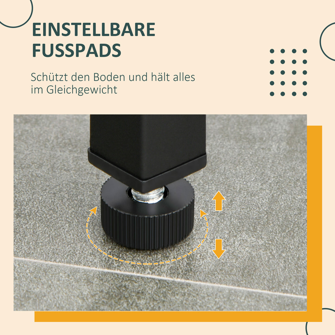 Barbordsæt højbord med 2 barstole spisebordsæt 3-delt bordsæt køkkenbord med hylder spånplade stål rustik brun+sort 109 x 60 x 100 cm