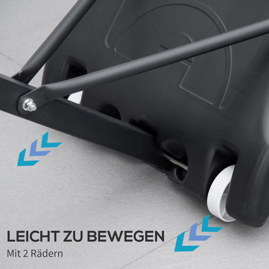 Basketballkurv, højdejusterbar, fyldbar bund, meget stabil, sort, 131 x 49 x 195-250 cm