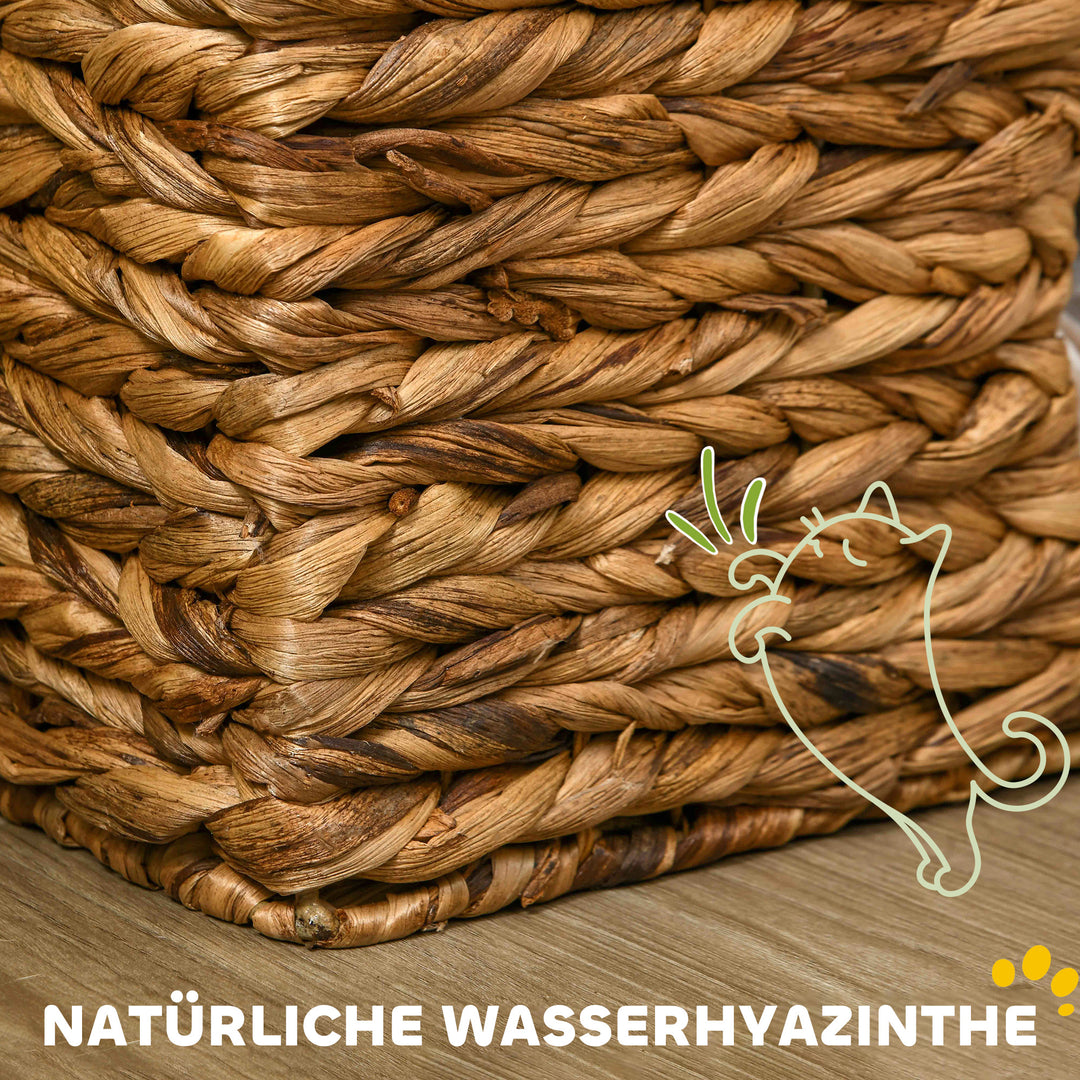 Kradsetræ med kradsetårn, 3 niveauer, polstrede hynder, døråbninger, vandhyacint, lysebrun