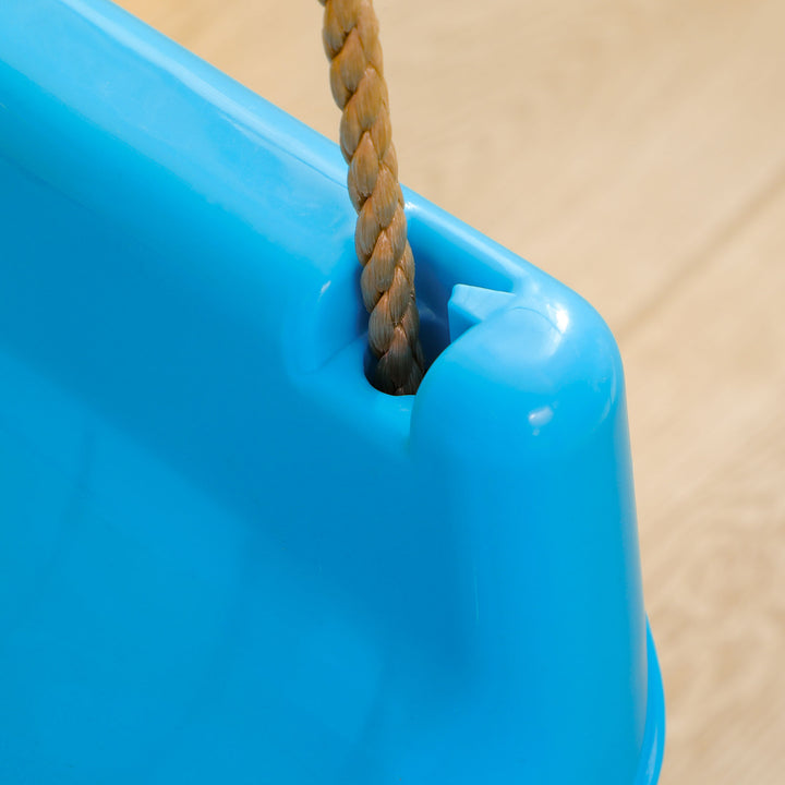 3-I-1 børnegynge, højdejusterbar, aftagelig ryglæn, til indendørs og udendørs brug, blå+gul, 42 x 33 x 180 cm