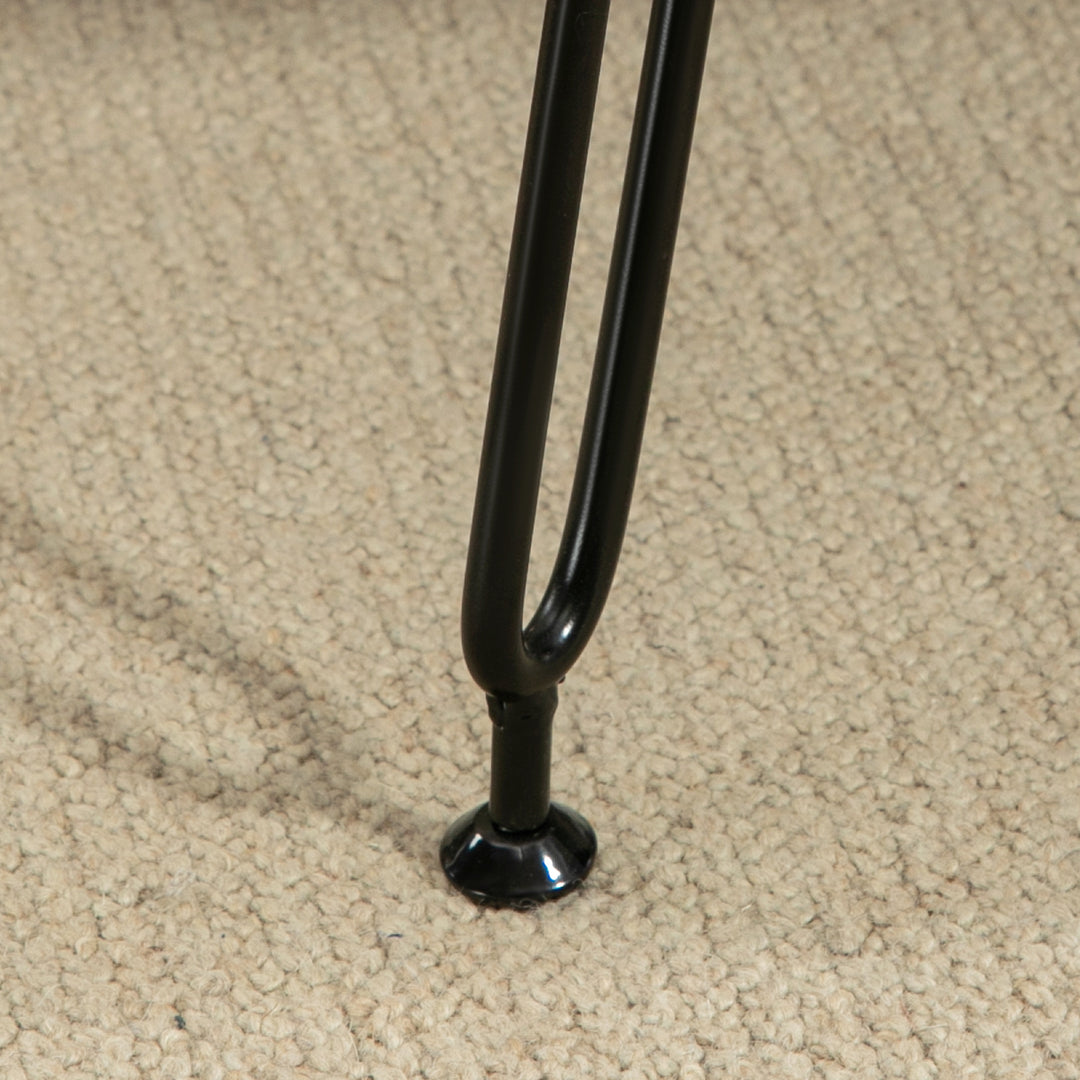 Bænk, quiltet sæde, betræk af kunstpels, metalben, op til 120 kg, 82 x 30 x 47 cm, cremehvid/sort