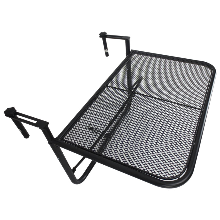 Balkonhængebord, havebord, højdejusterbart, firkantet, terrassebord, metal, sort, L60 x B56,5 x H45 cm