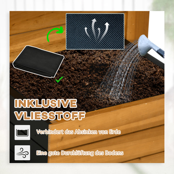 Højbed med 4 plantekasser, selvvandingssystem, fleecefor, vejrbestandig, 79,5 cm x 49,5 cm x 80 cm