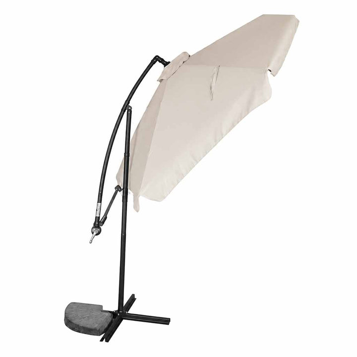 Haveparasol stor foldbar parasol med arm 290 cm beige