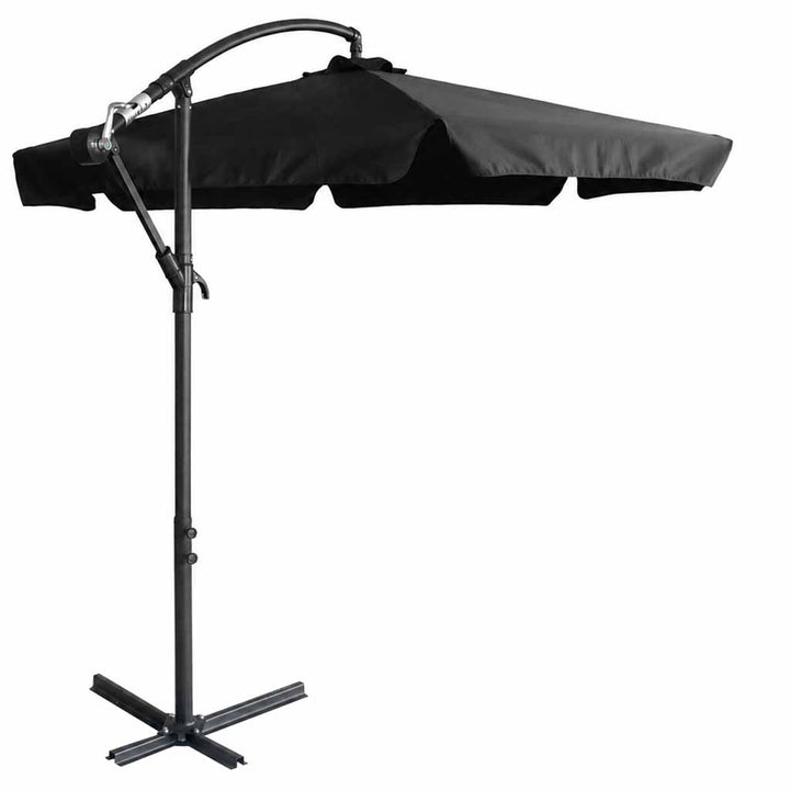Haveparasol stor foldbar parasol med arm 290 cm sort