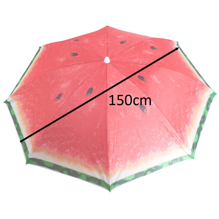 Justerbar strandparasol 150 cm med knækket vandmelon
