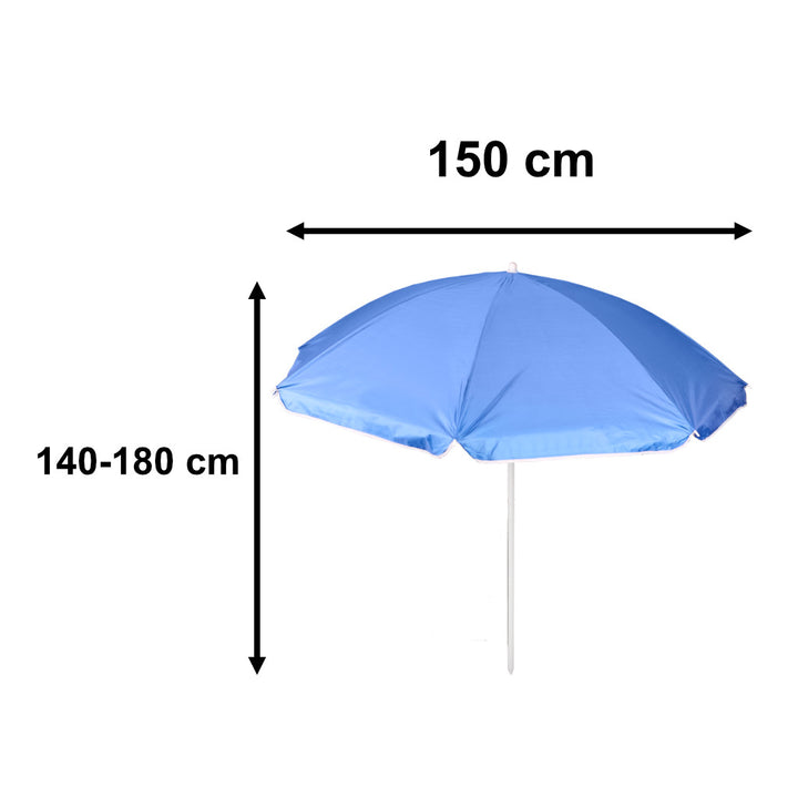 Justerbar, knækkelig, foldbar UV-parasol 150 cm blå