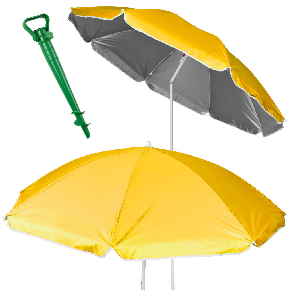 Justerbar, knækkelig, foldbar UV-parasol 150 cm gul