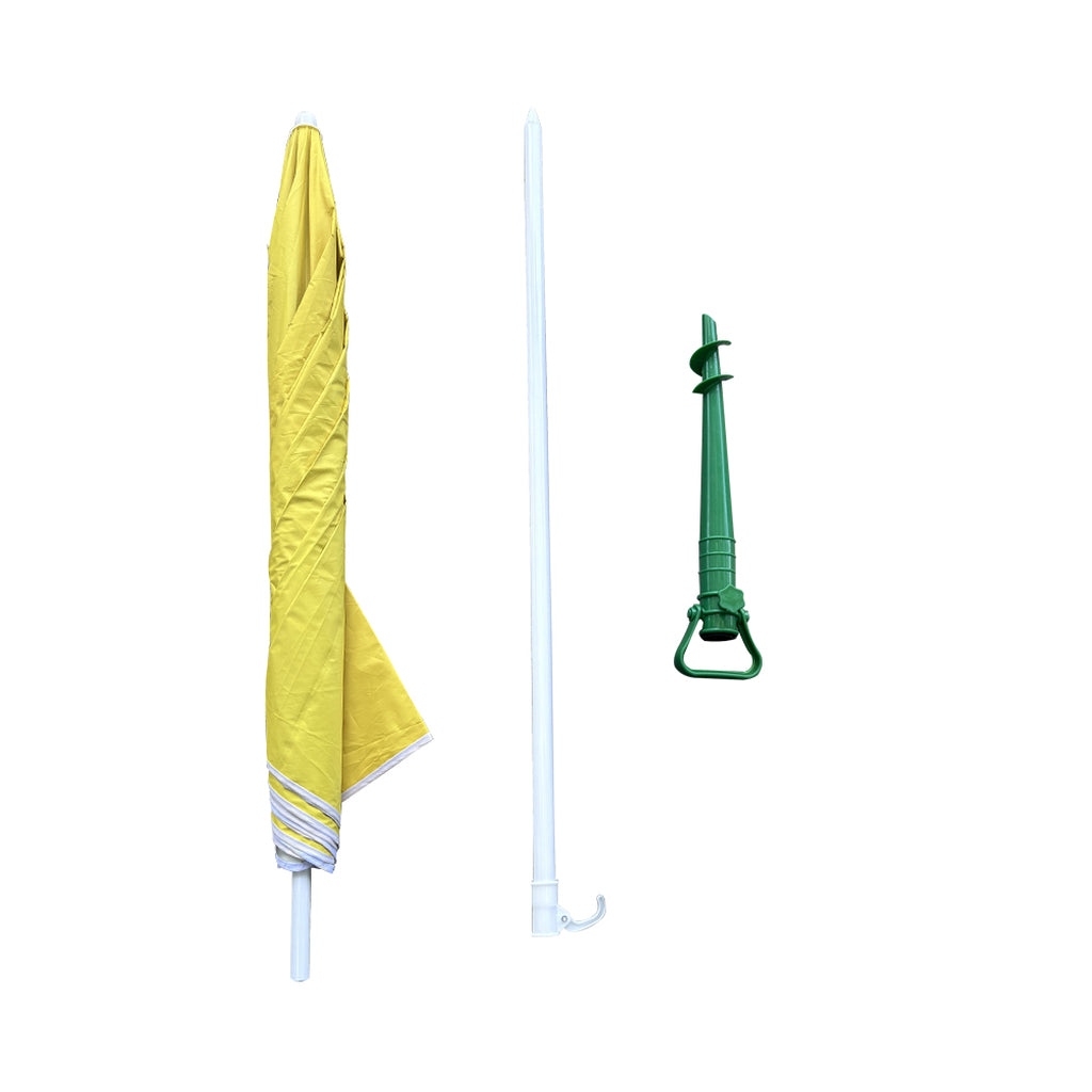 Justerbar, knækkelig, foldbar UV-parasol 150 cm gul