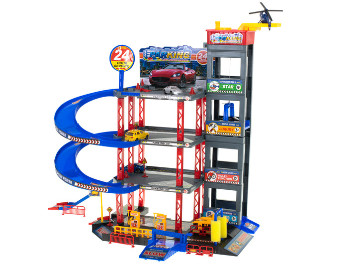 Parkeringshus dobbeltdækker tankstation bilvask