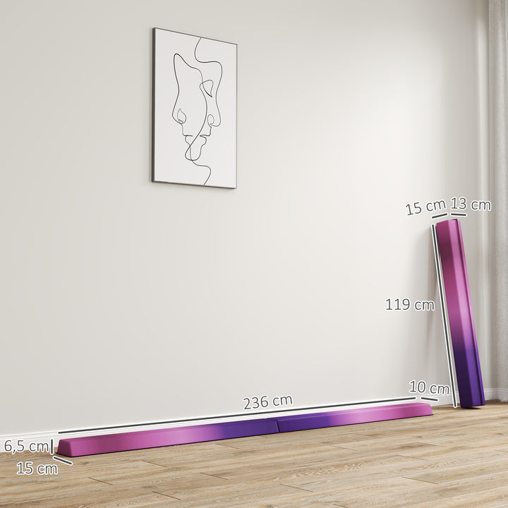 236 cm foldbar balancebom til unge 80 kg violet