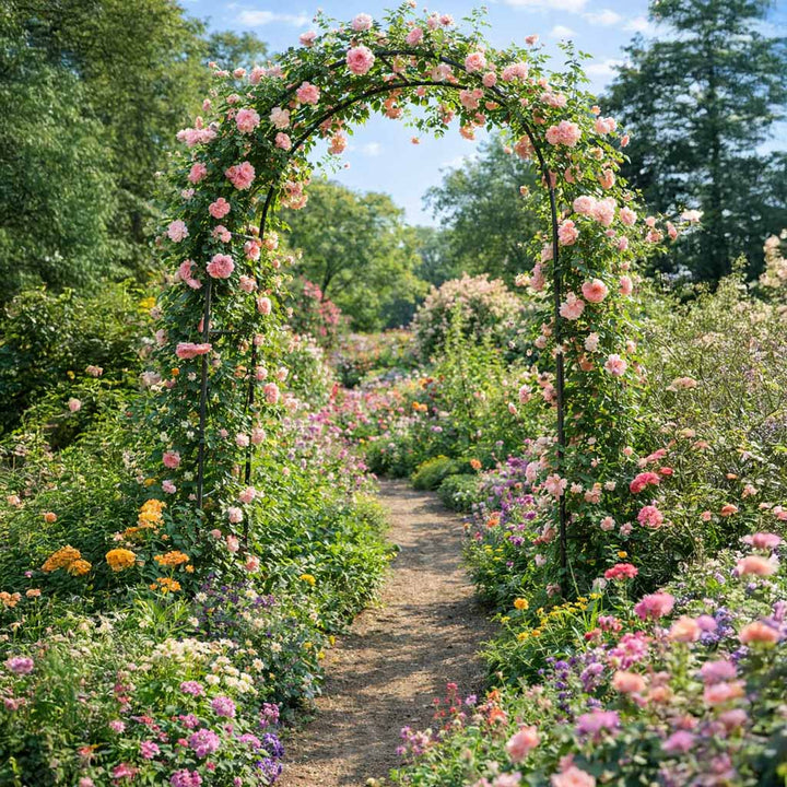 Havepergola bueholder til roser, blomster, vedbend, slyngplanter, metal 240 x 140 cm