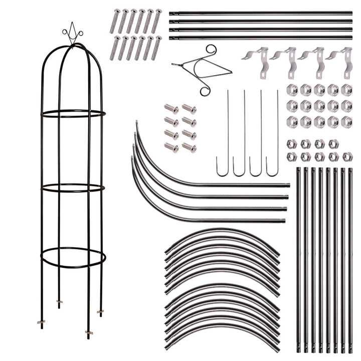 Havepergola søjlestang klokkestativ til roser klatreblomster metal 195 cm