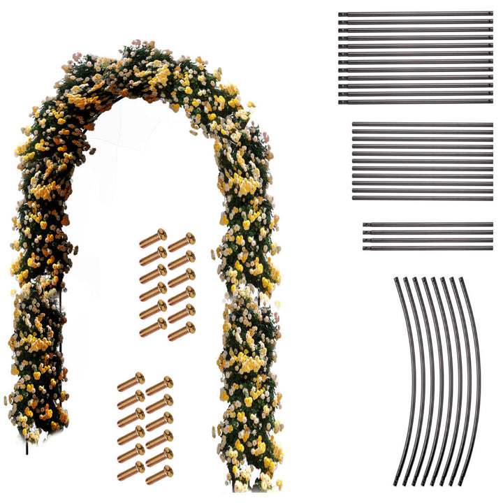 Havepergola bueholder til roser, blomster, vedbend, slyngplanter, metal 240 x 140 cm