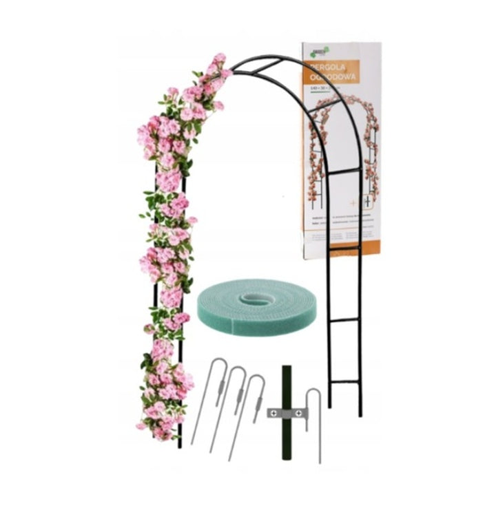 Havepergola metalbueholder til roser, blomster, klatreplanter, 240 cm, grøn