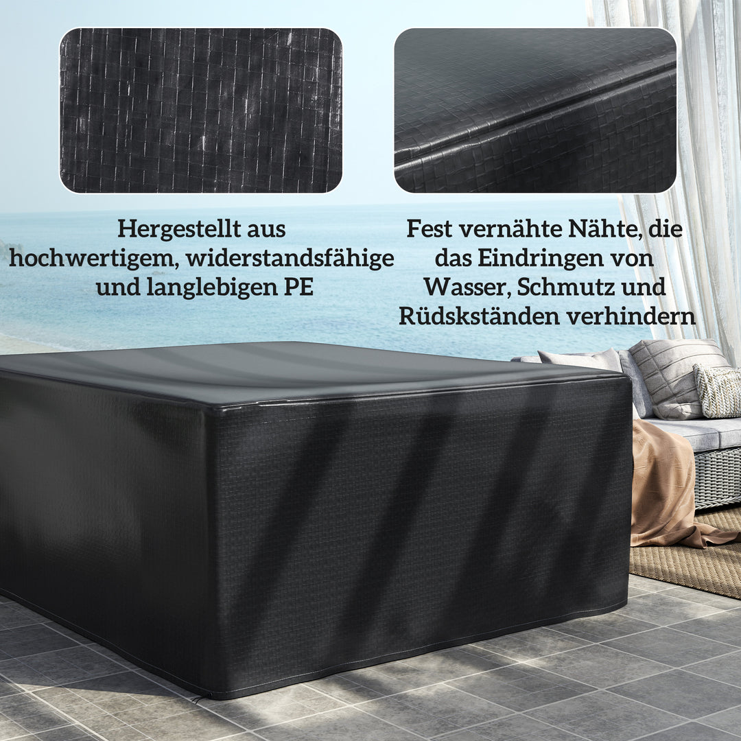 Beskyttelsesovertræk til havemøbler, vinterbestandigt, vandtæt, UV-bestandigt overtræk, 235 x 190 x 90 cm, sort