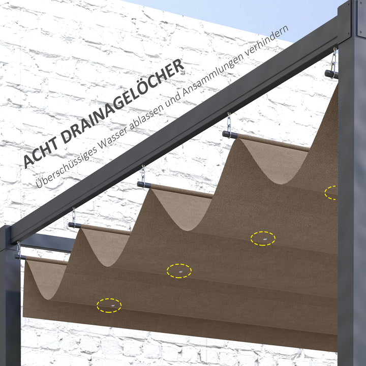 Reservetag til 2,85 x 2 m havepavillon, udtrækkelig, nem montering, polyester, kaffe