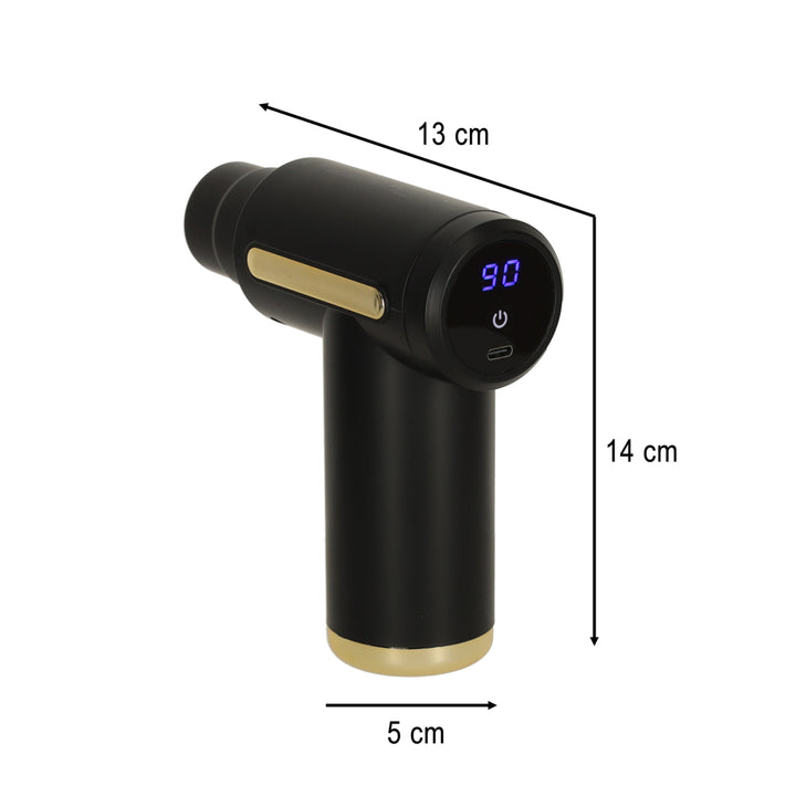 Massagepistol med 4 ender, sort