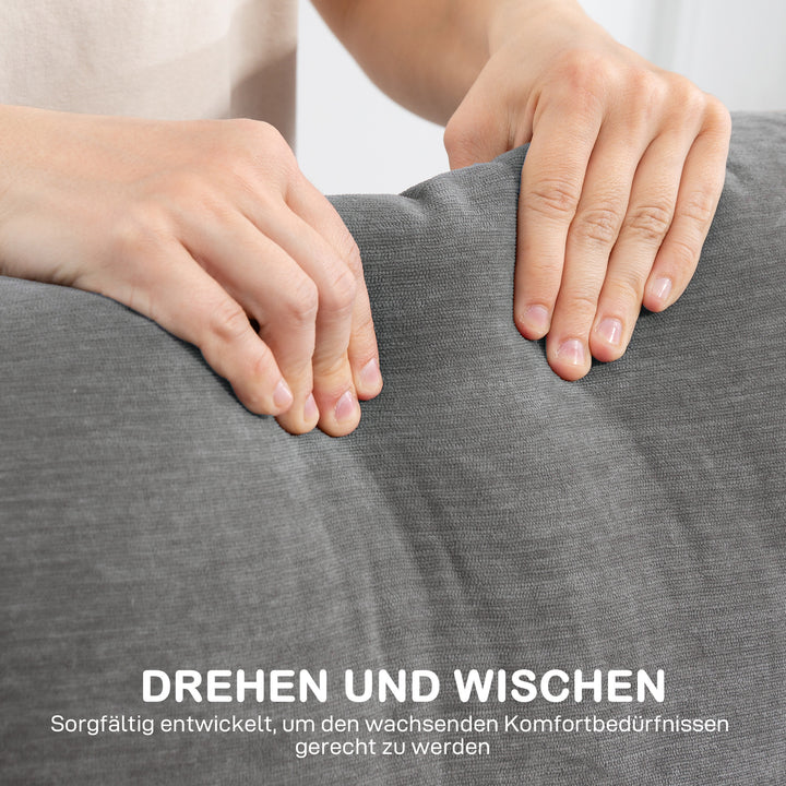 Lænestol, tv-stol med lænefunktion, gyngefunktion, drejelig tv-stol med fodstøtte, grå