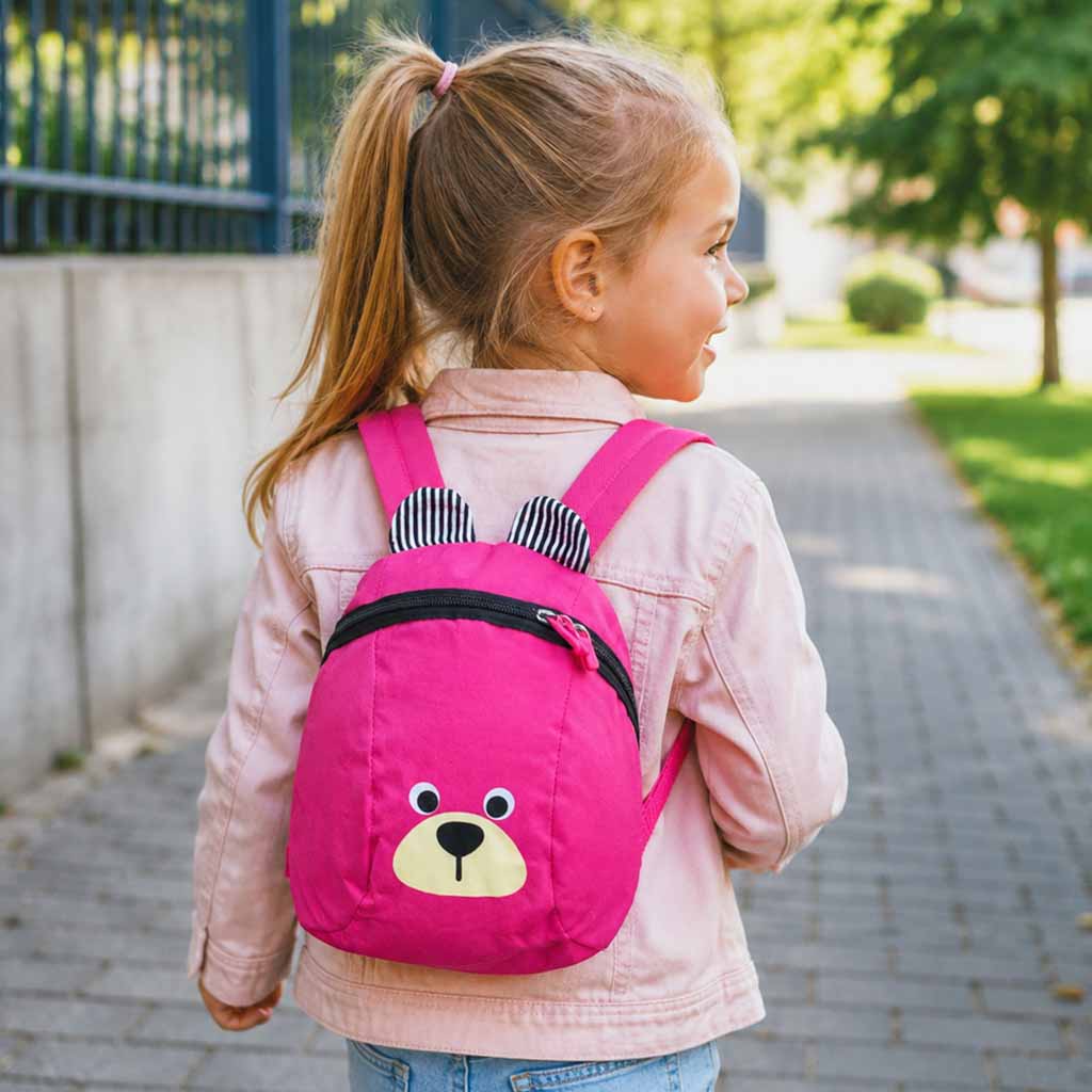 Børnehaverygsæk børnerygsæk bamse pink
