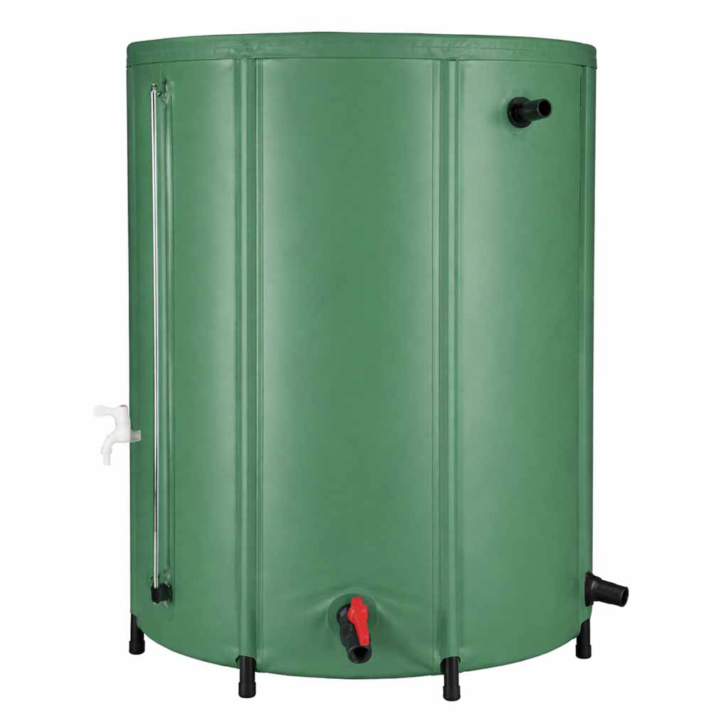 Container til regnvandstank med hane, foldbar regnvandstønde 500 liter
