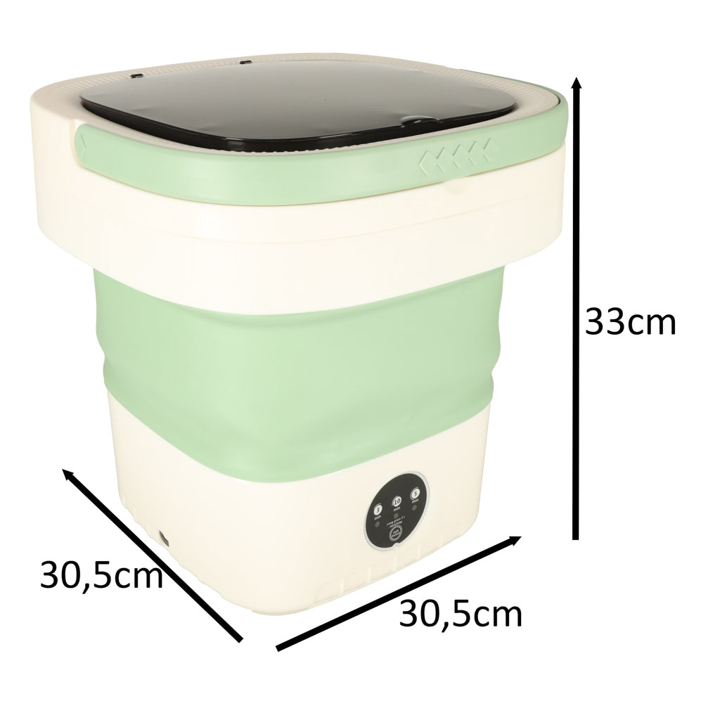 Mini foldbar bærbar vaskemaskine 12L grøn