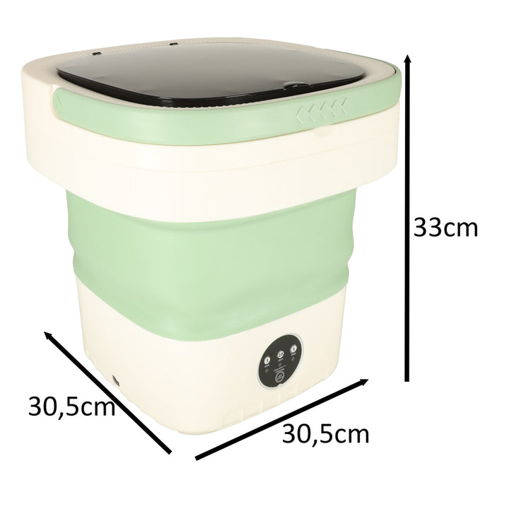 Mini foldbar bærbar vaskemaskine 12L grøn