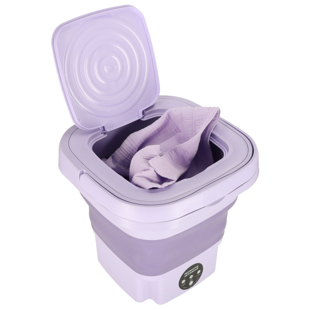 Mini foldbar bærbar vaskemaskine 12L lilla