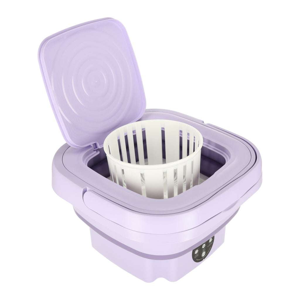 Mini foldbar bærbar vaskemaskine 12L lilla