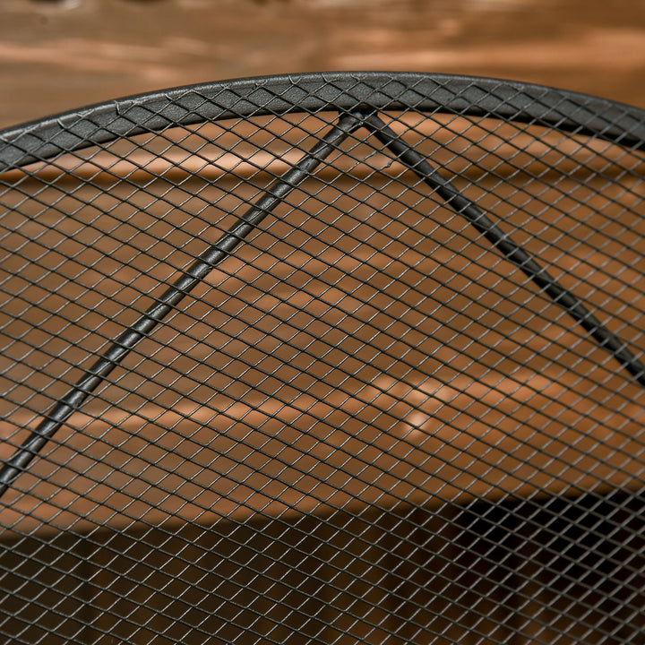 Gnistskærm til pejse, tredobbelt, metalstruktur, belagt, 108 x 2 x 76 cm, sort