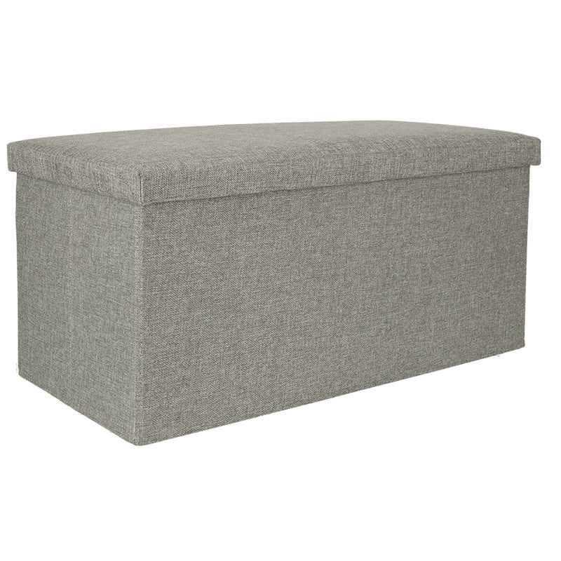 Sammenklappelig puf med opbevaringsrum grå stor 76x38x38cm