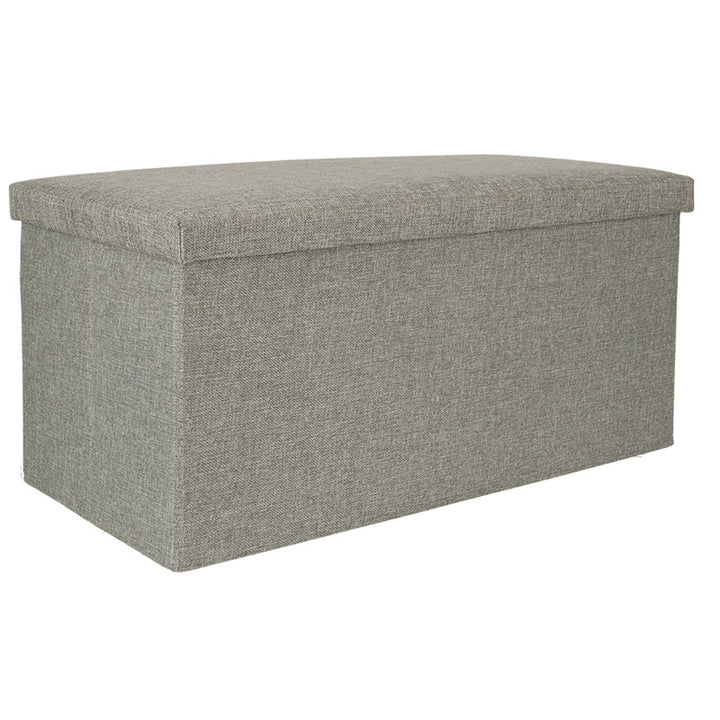 Sammenklappelig puf med opbevaringsrum grå stor 76x38x38cm
