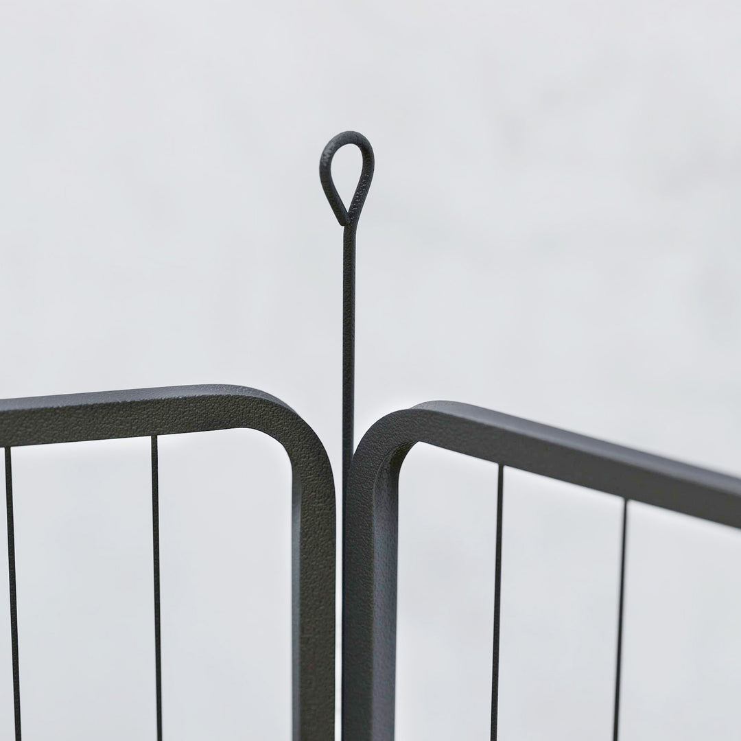 Hvalpekravlegård, sæt med 12 dele, med 12 netpaneler, dør, jordpløkker, fleksibelt foldbart design og 100 cm højt beskyttelsesovertræk.
