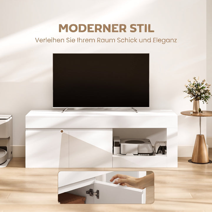 TV-skab med 2 låger, soft-close-funktion, hvid, 140 x 40 x 48 cm