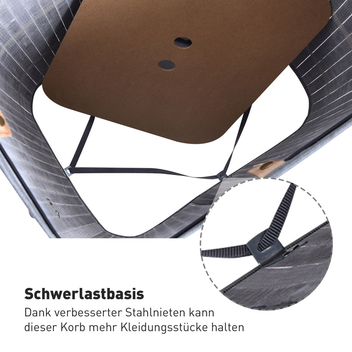 Slim vasketøjskurv med låg 72l vasketøjskurv med håndtag, aftagelig vasketøjspose, vasketøjsboks til vaskerum, soveværelse, badeværelse, grå