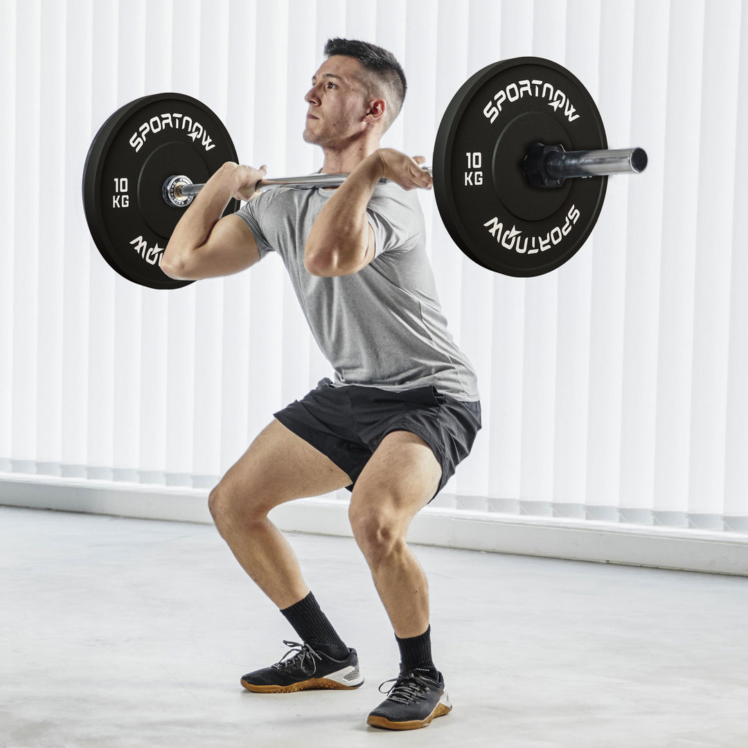 Vægtskiver, 2 x 10 kg, olympisk standard, gummi, lav støj, sort