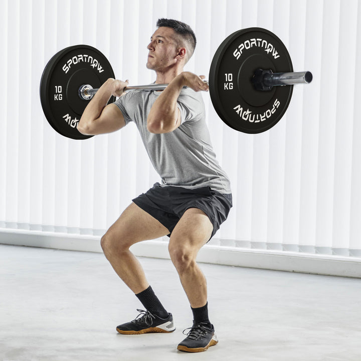 Vægtskiver, 2 x 10 kg, olympisk standard, gummi, lav støj, sort
